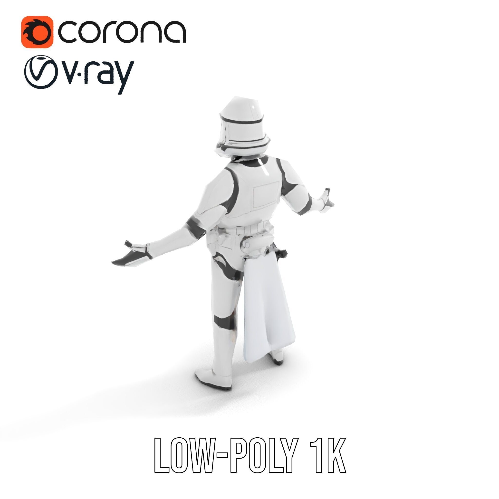 Modified SciFi Soldier Rigged and Animated Character Model Low-poly 3D model_15