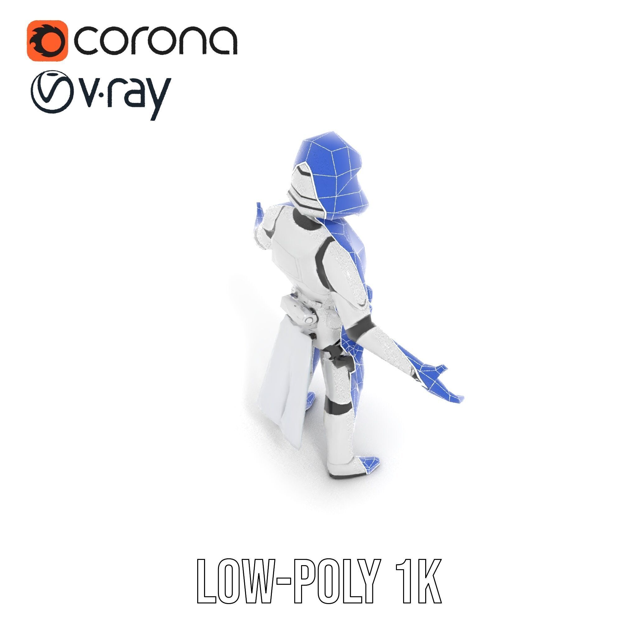 Modified SciFi Soldier Rigged and Animated Character Model Low-poly 3D model_29