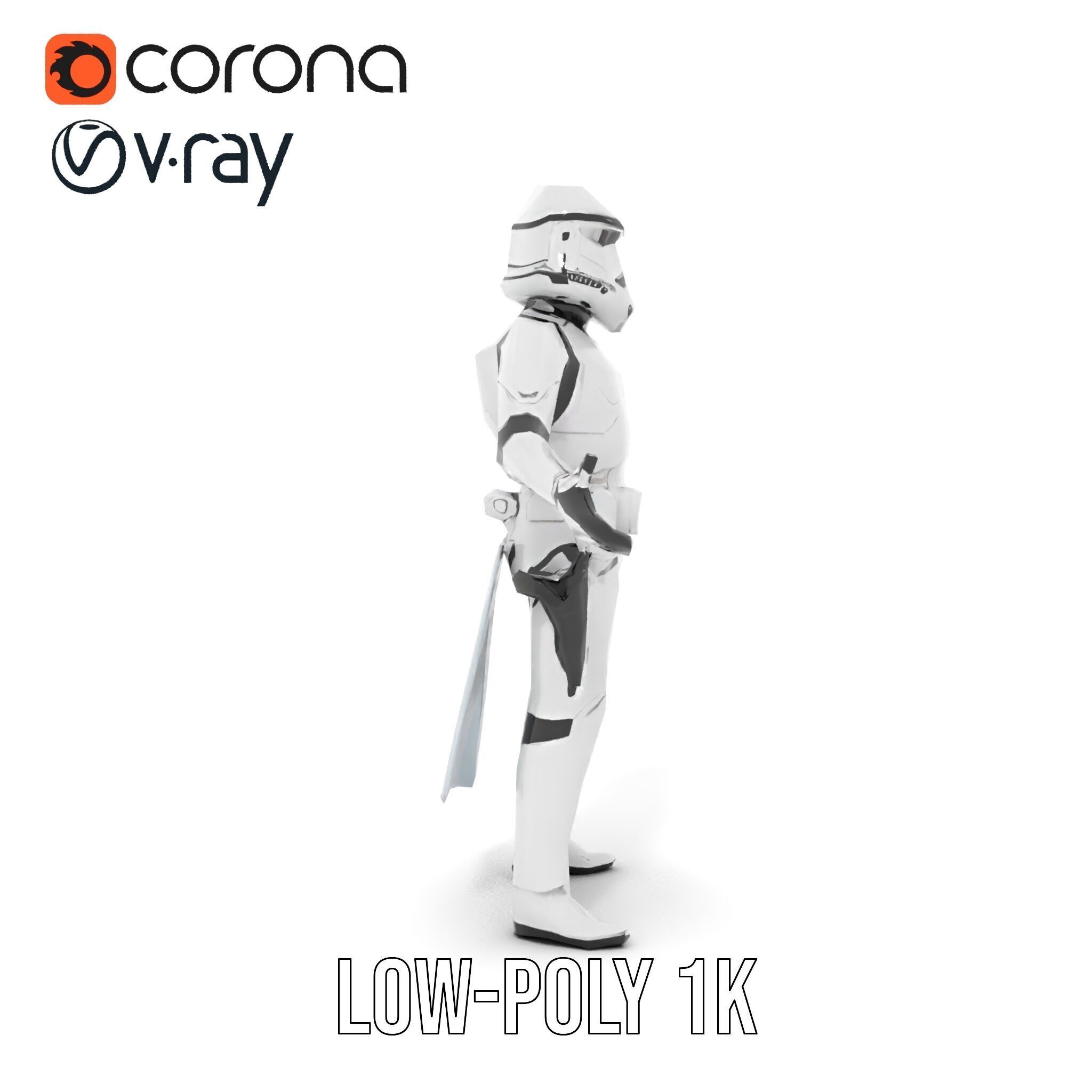 Modified SciFi Soldier Rigged and Animated Character Model Low-poly 3D model_23