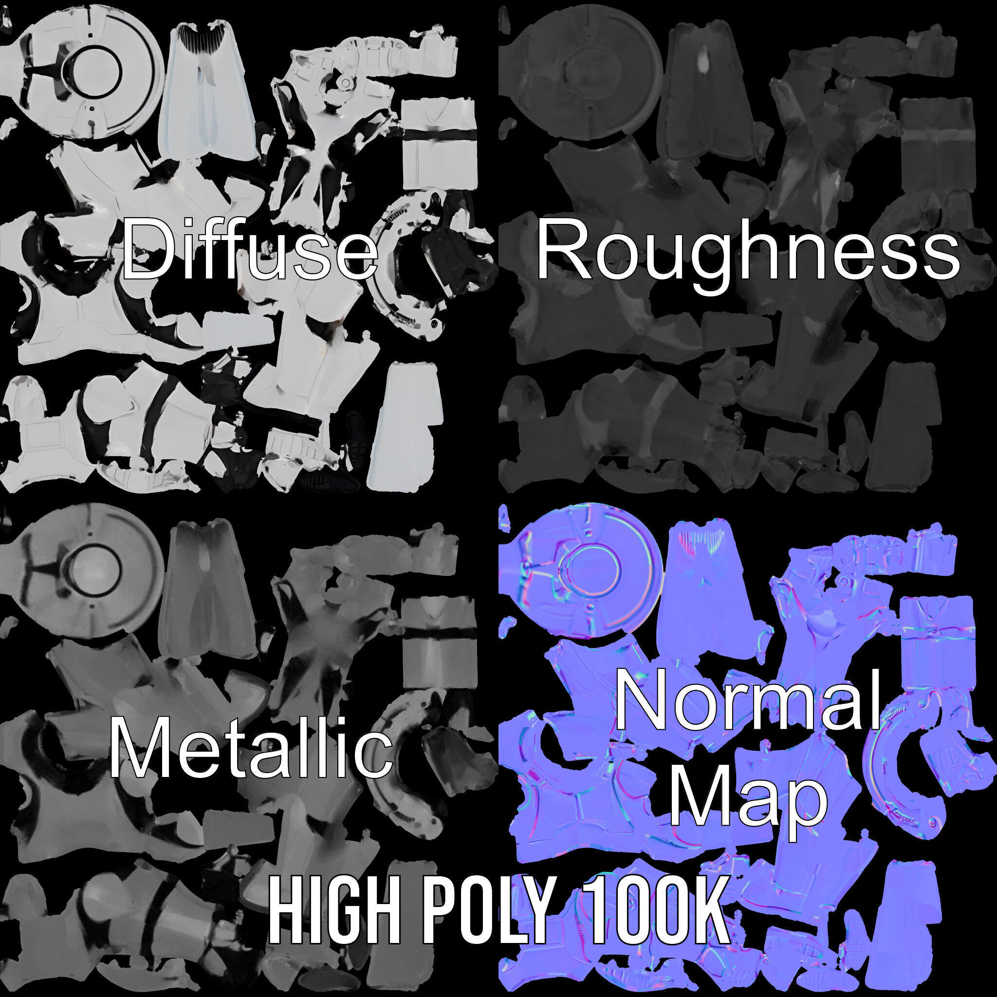 Modified SciFi Soldier Rigged and Animated Character Model Low-poly 3D model_4