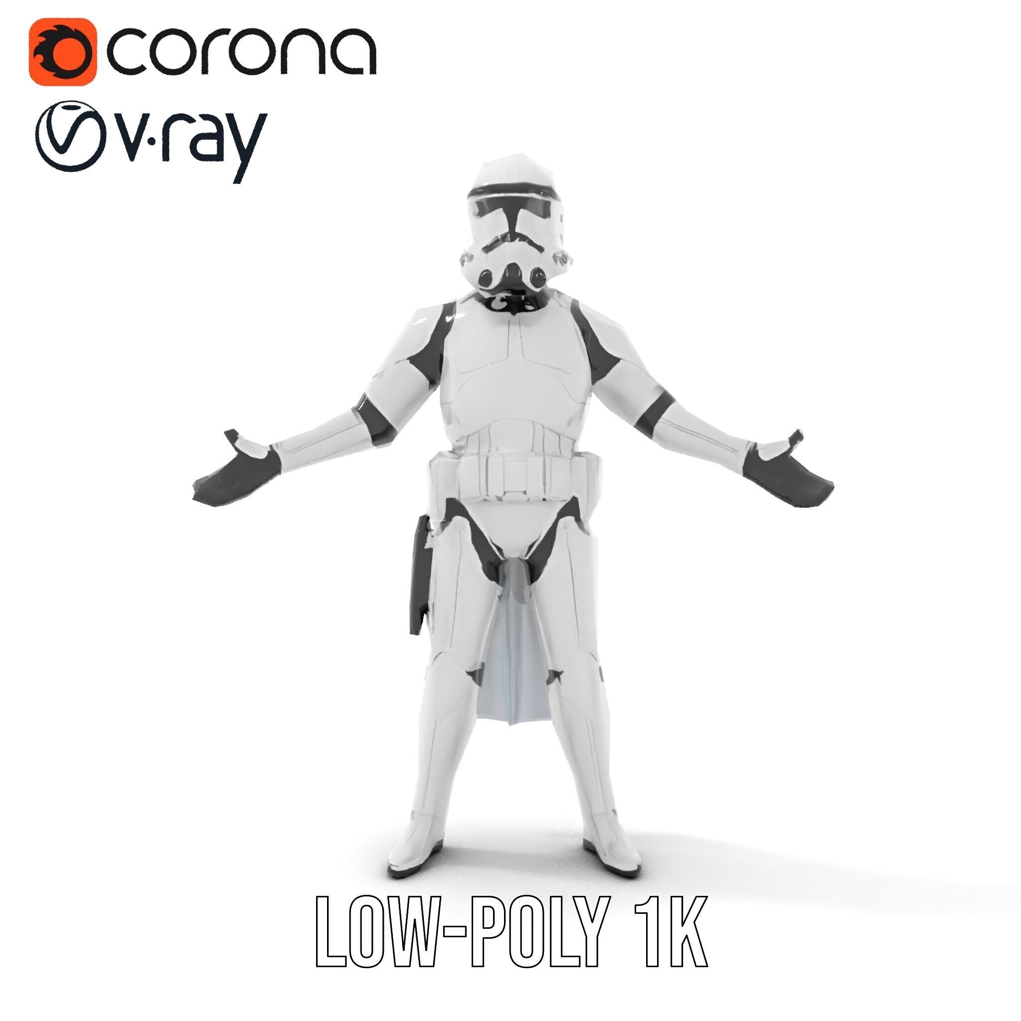 Modified SciFi Soldier Rigged and Animated Character Model Low-poly 3D model_26