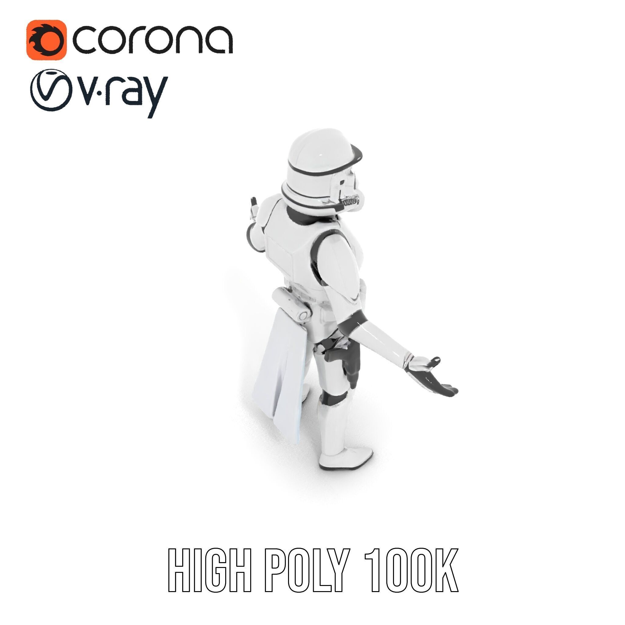 Modified SciFi Soldier Rigged and Animated Character Model Low-poly 3D model_21