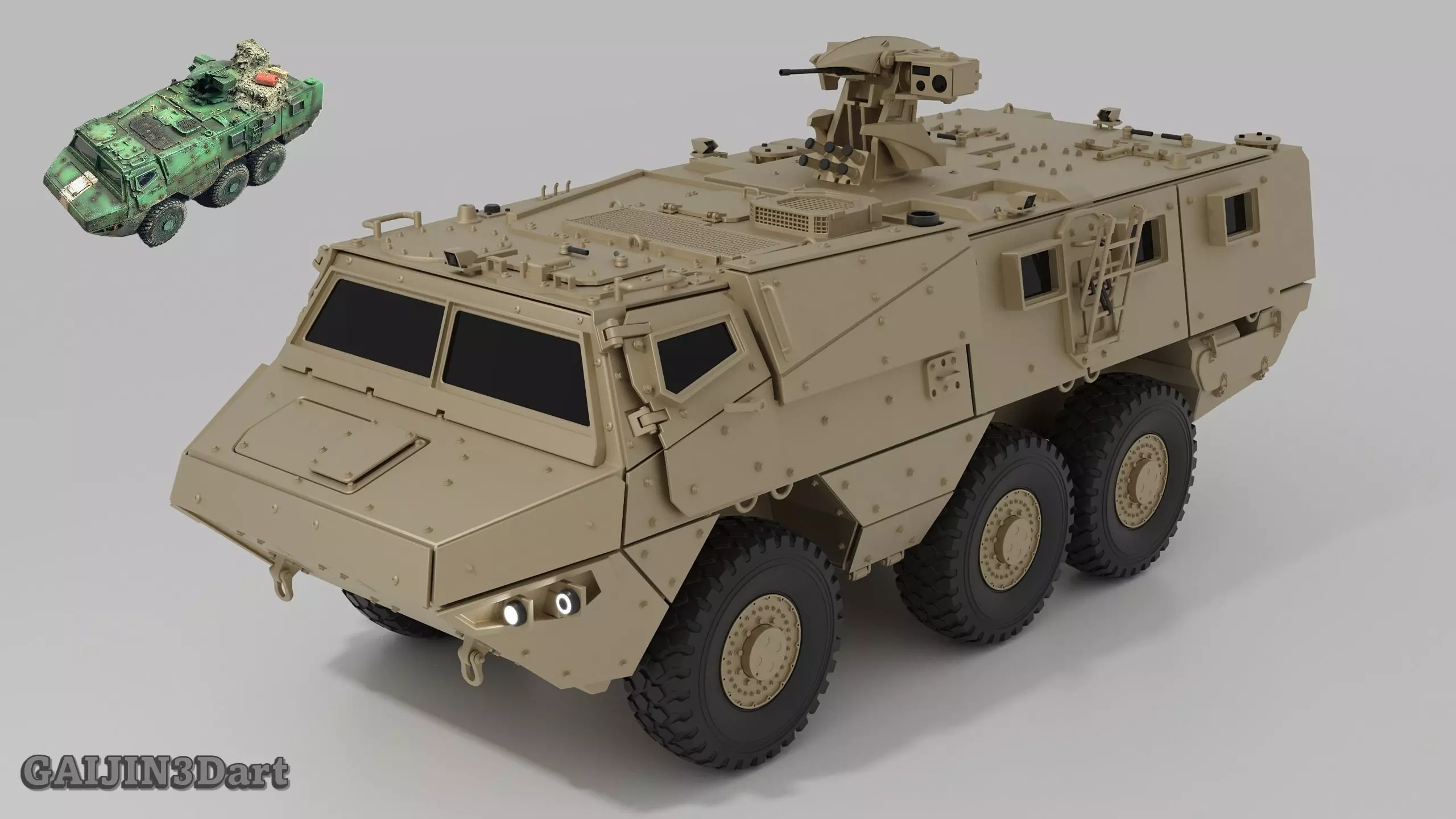 VAB MK3 6x6 Armored Vehicle 3D Printable Model 3D print model_0