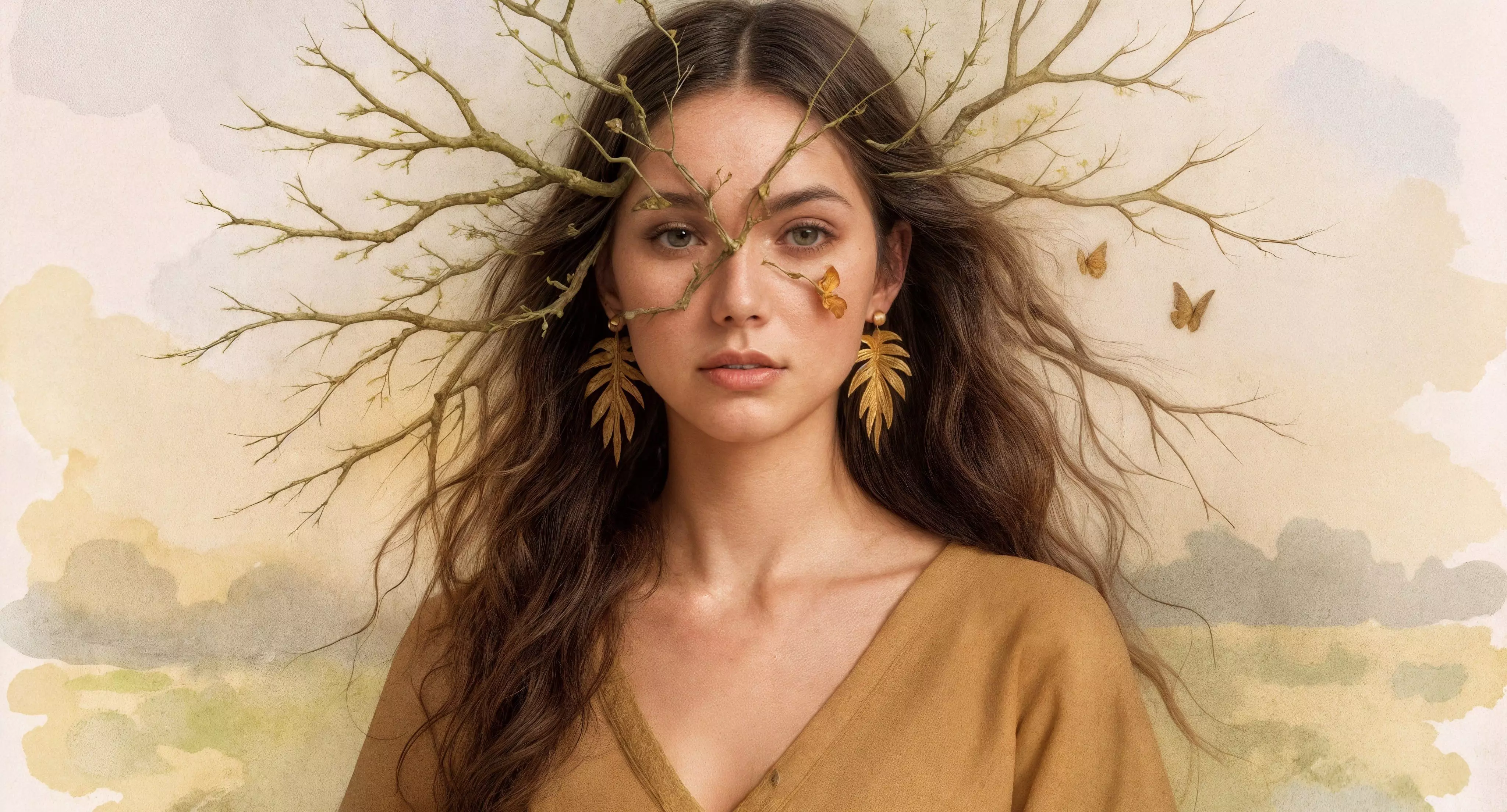 Tropical Palm Leaf Earring 3D print model_0