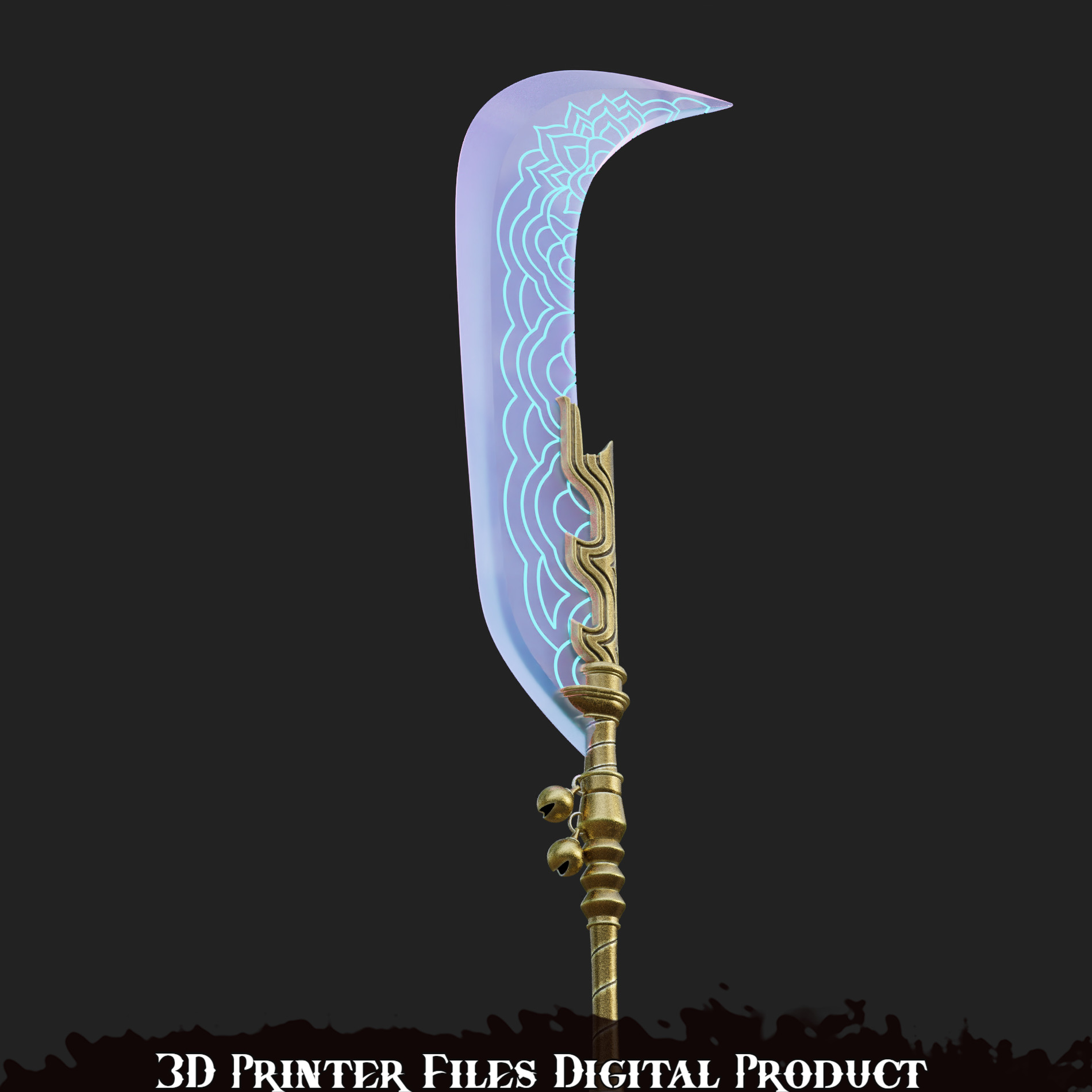 Mira Cosplay Go Dok Woldo Glaive weapon Kpop Demon Hunters 3D print model_1