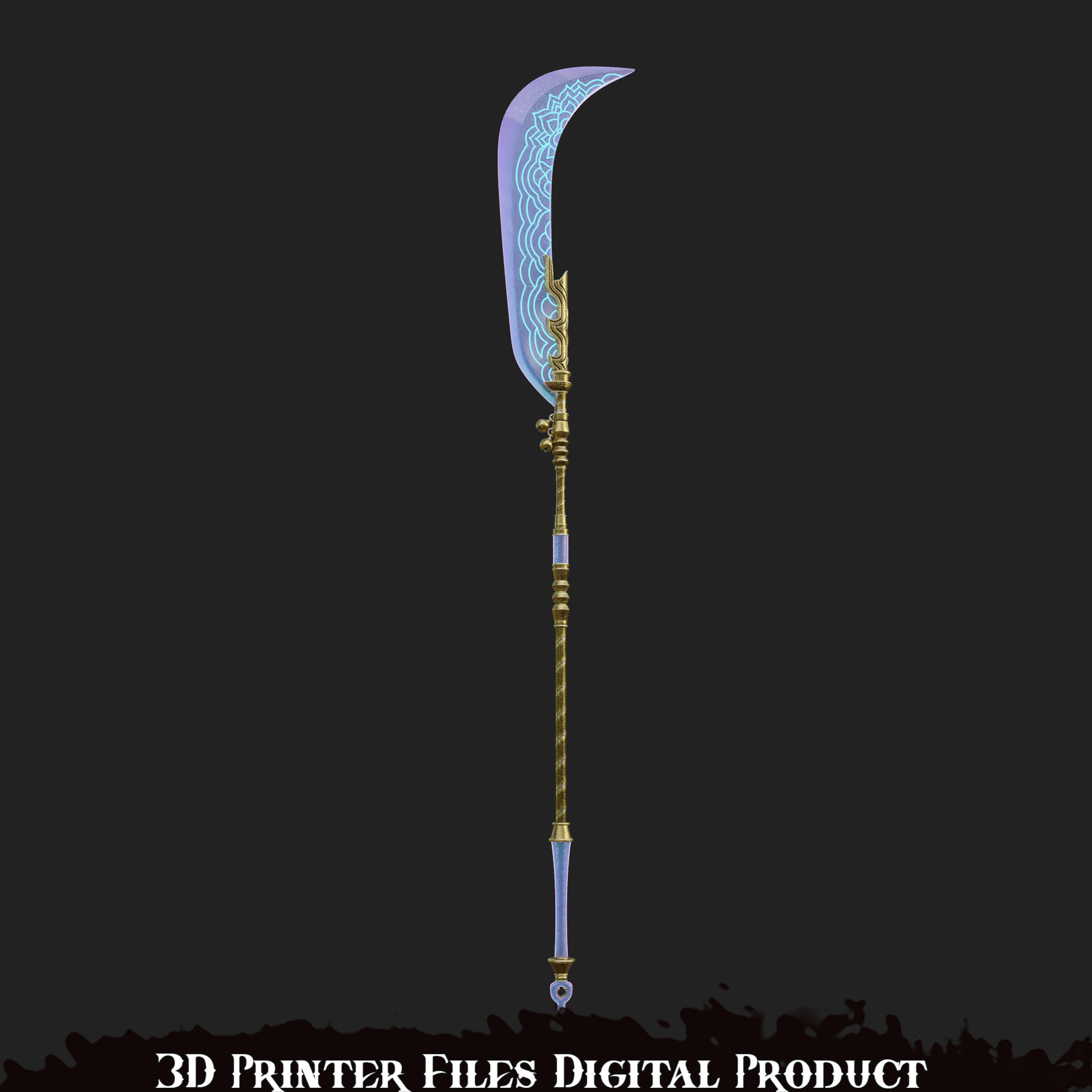 Mira Cosplay Go Dok Woldo Glaive weapon Kpop Demon Hunters 3D print model_4