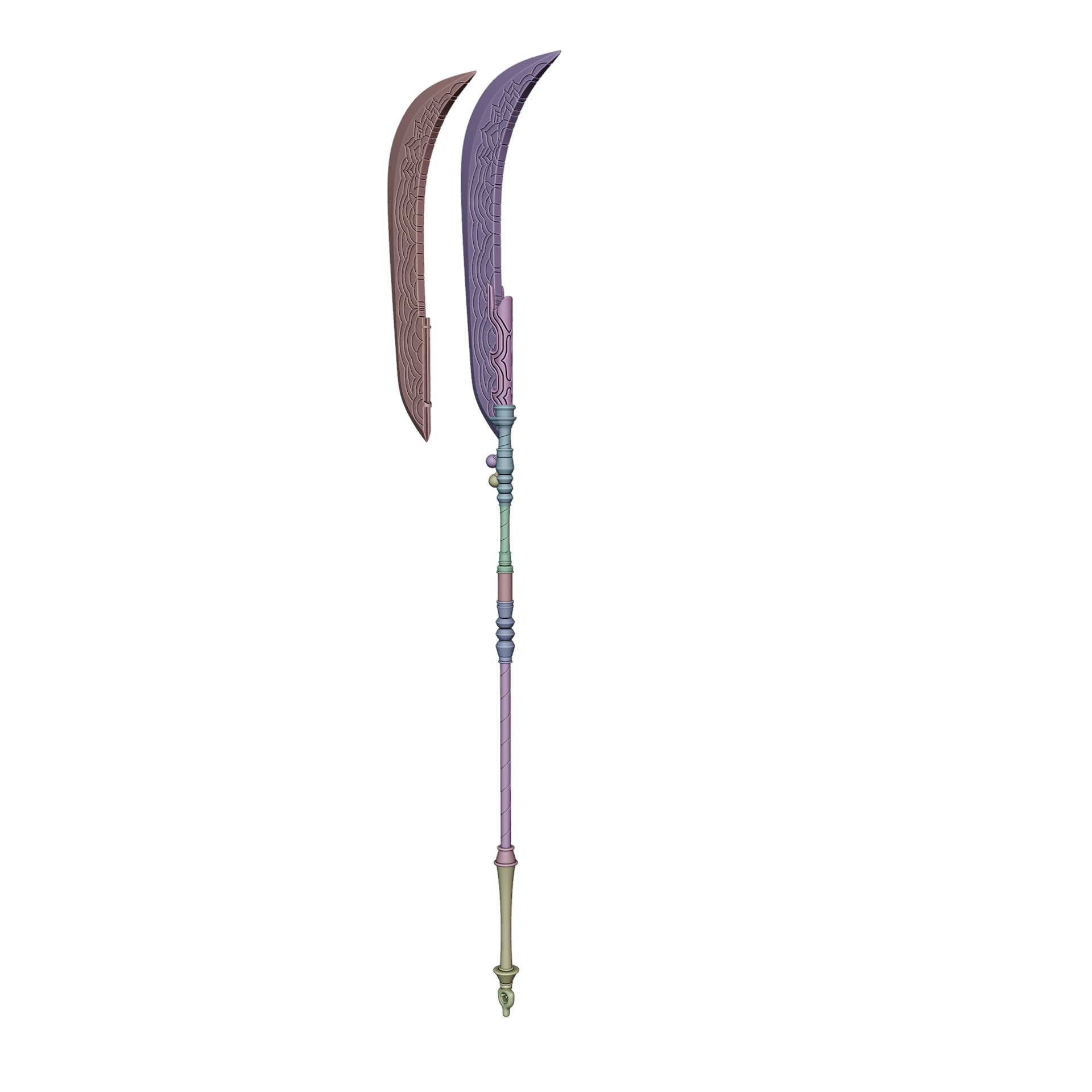 Mira Cosplay Go Dok Woldo Glaive weapon Kpop Demon Hunters 3D print model_18