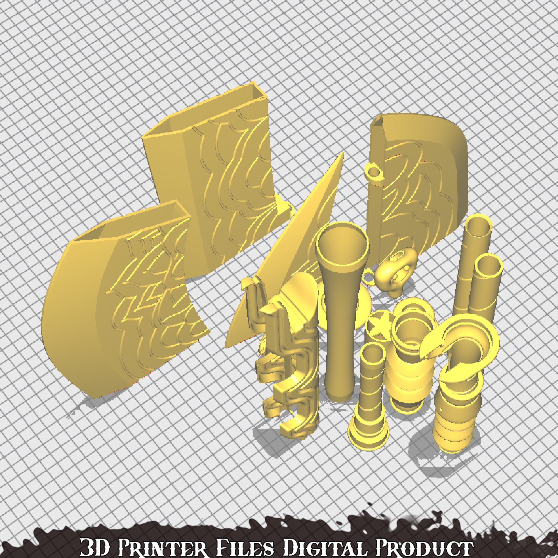 Mira Cosplay Go Dok Woldo Glaive weapon Kpop Demon Hunters 3D print model_13