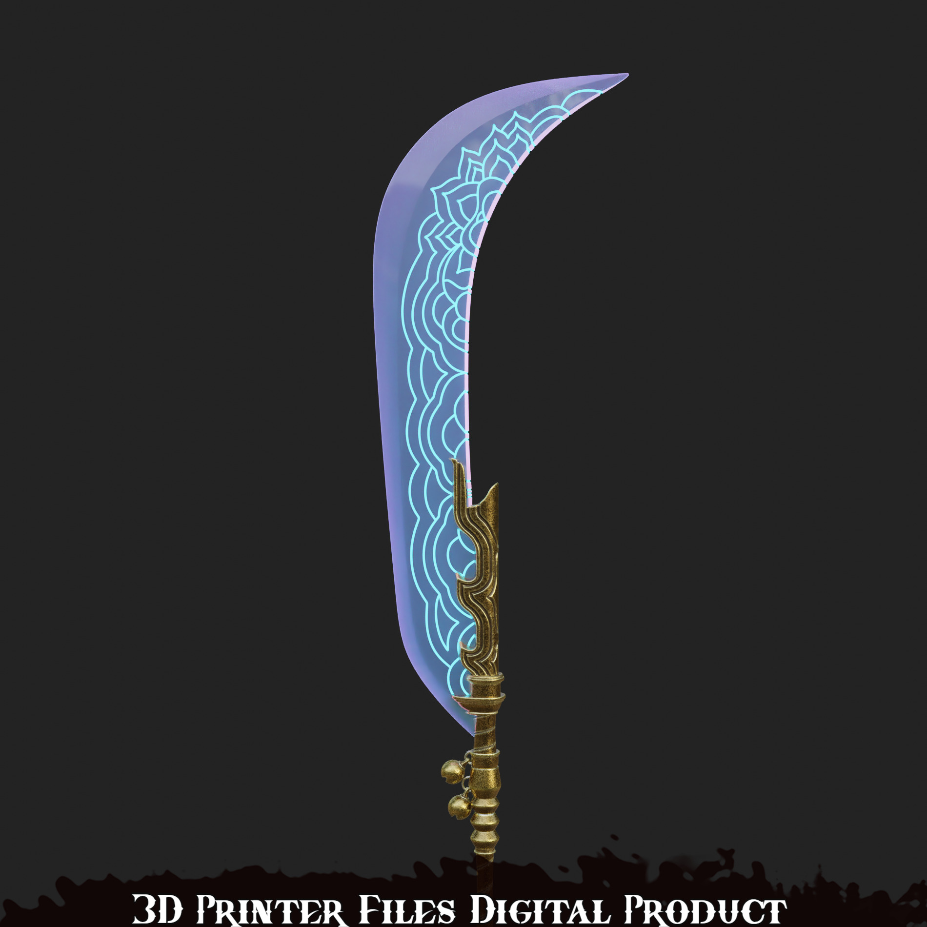 Mira Cosplay Go Dok Woldo Glaive weapon Kpop Demon Hunters 3D print model_2