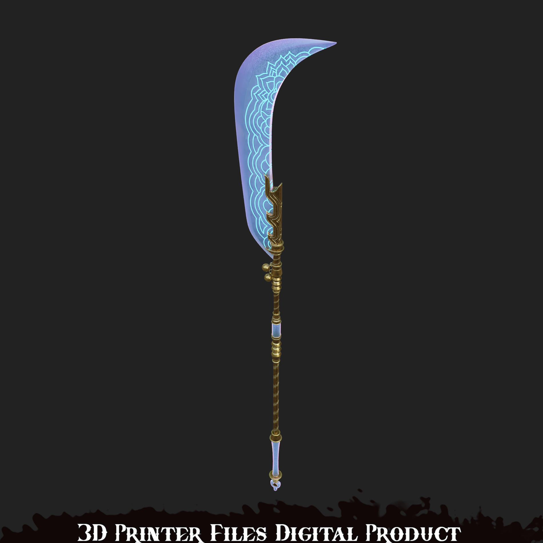 Mira Cosplay Go Dok Woldo Glaive weapon Kpop Demon Hunters 3D print model_3