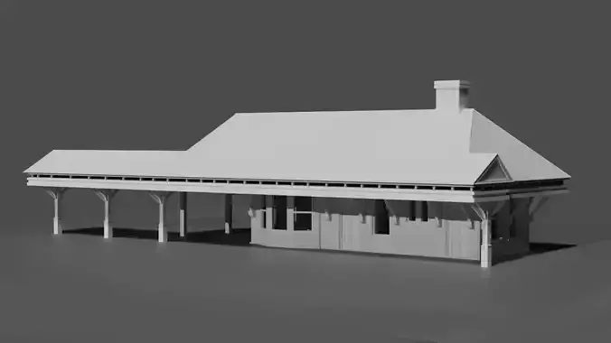 Historic Croton North Train Station Low Poly Railway Building 