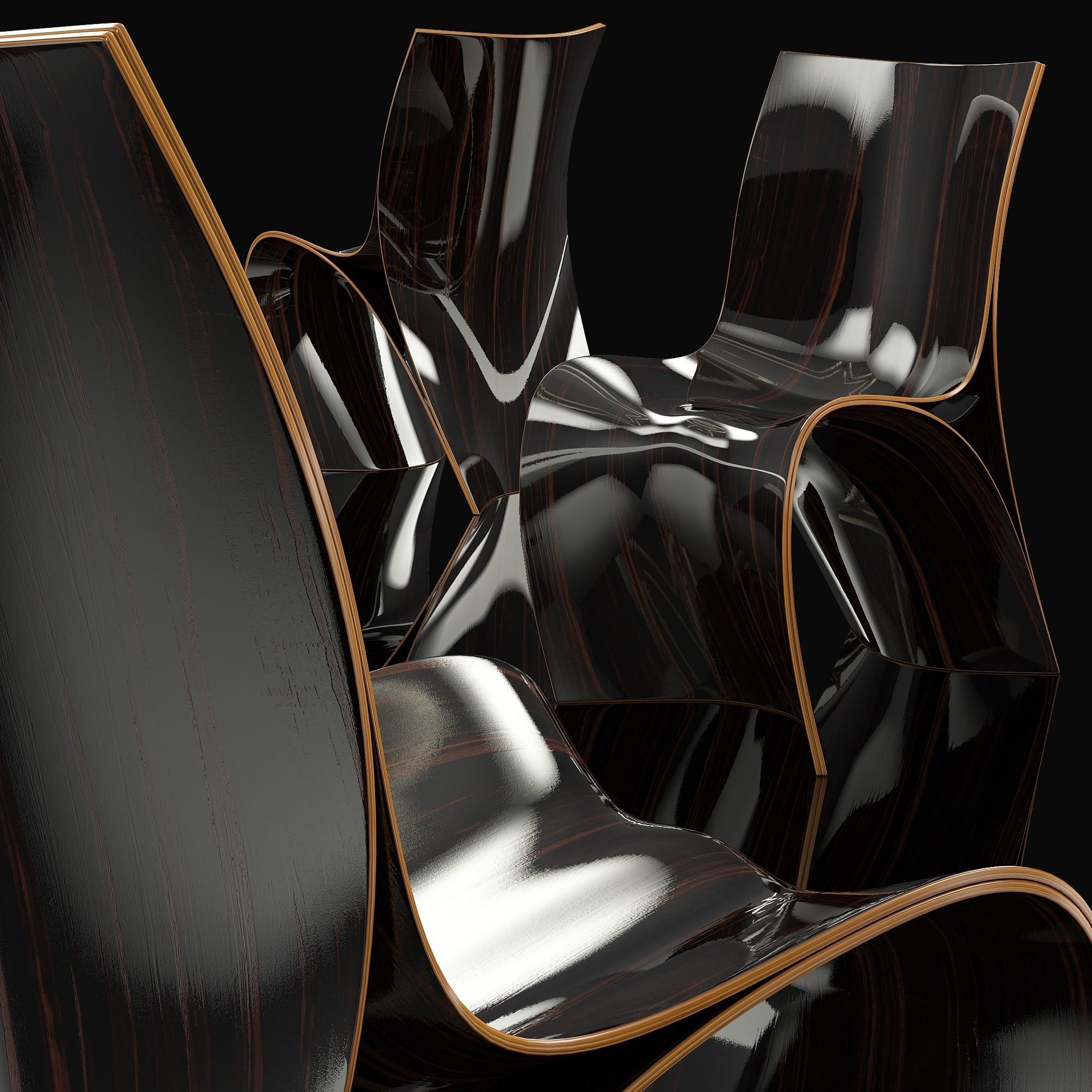 Three Skin Chair 3D model_3
