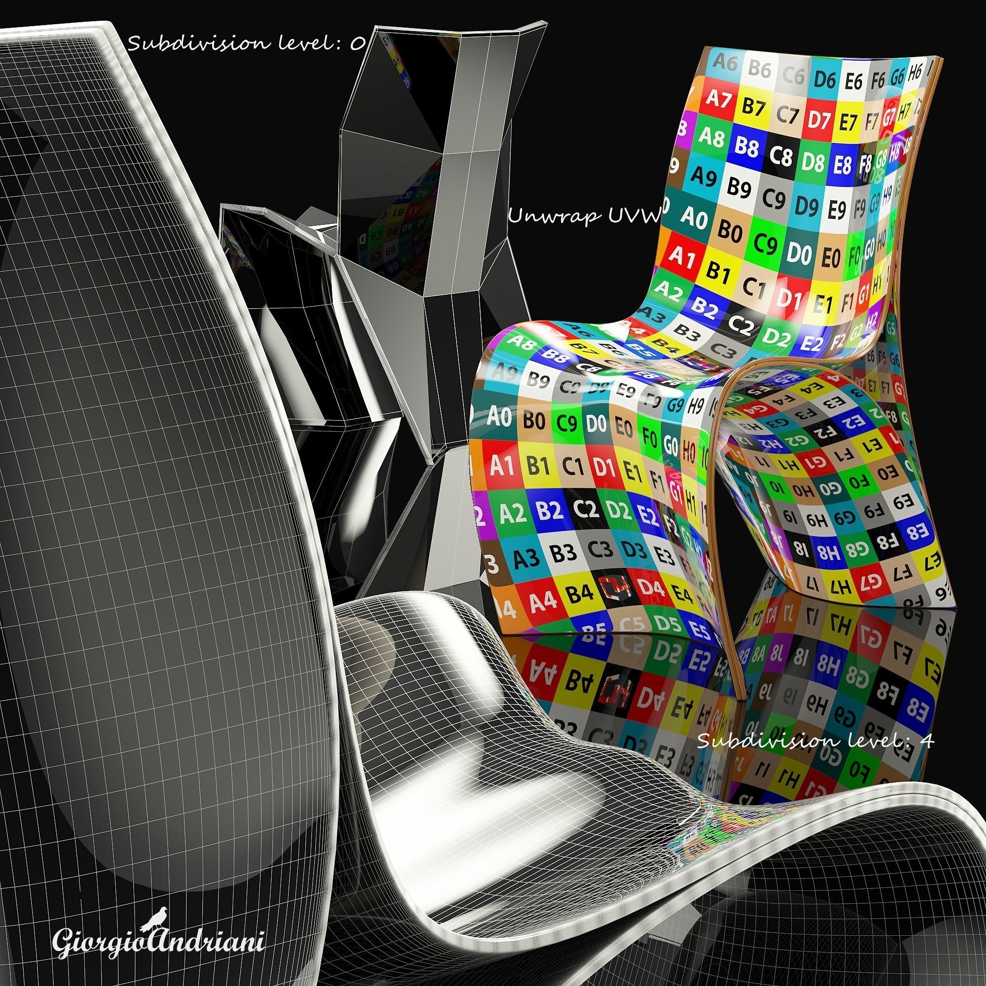 Three Skin Chair 3D model_4