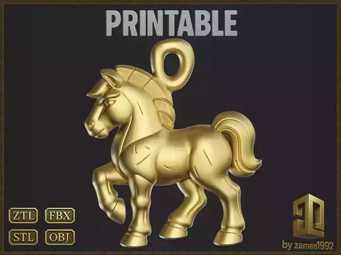 Stylized Horse Charm