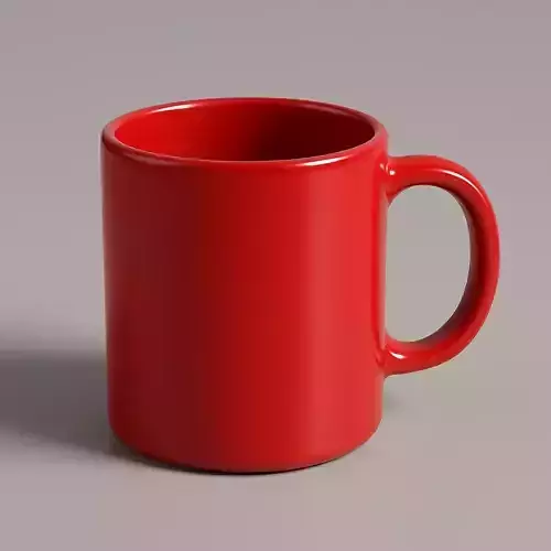Red Ceramic Mug 3D Model
