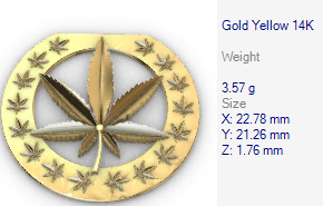 Cannabis leaf marijuana hemp ganja 3D print model_21