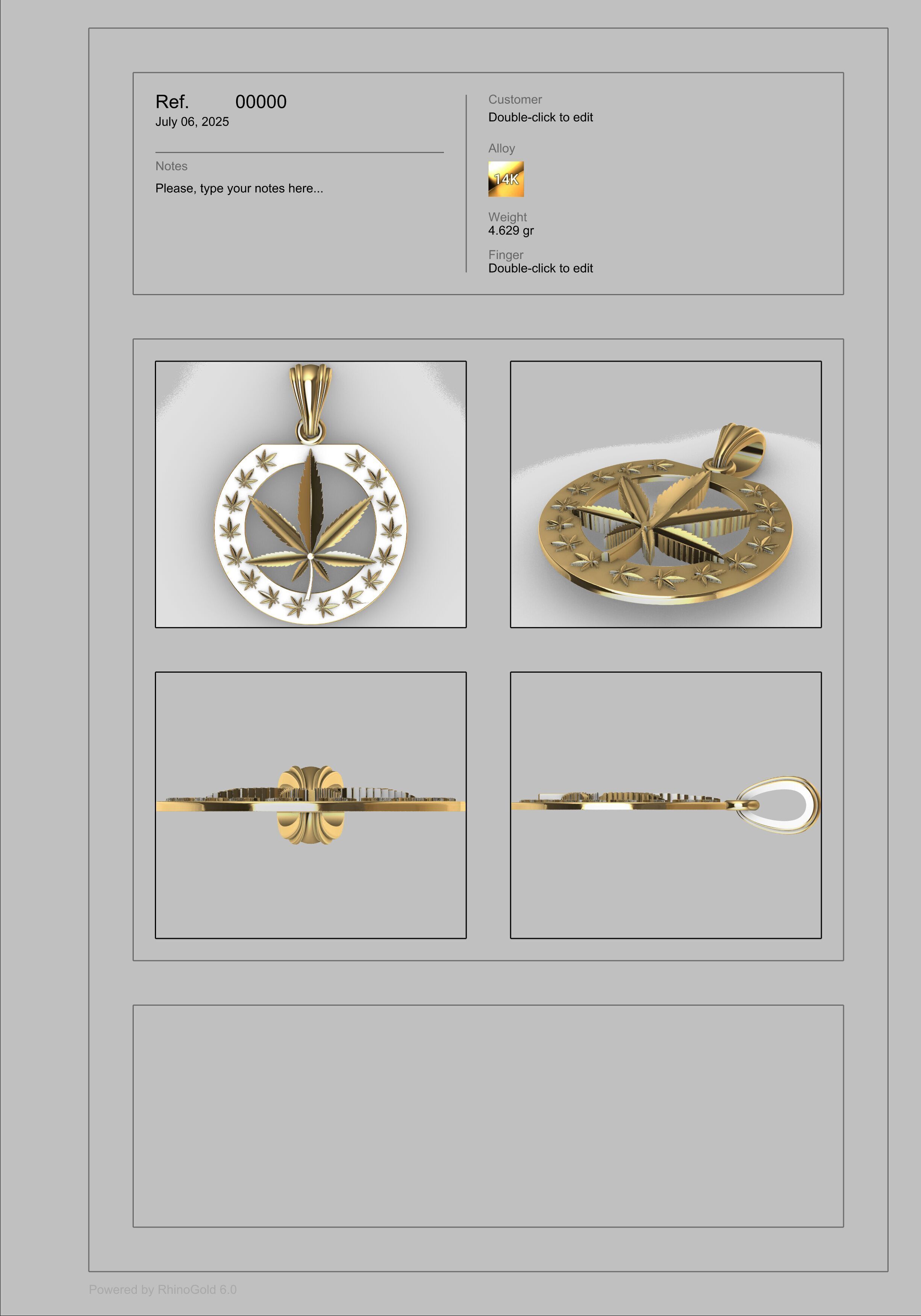 Cannabis leaf marijuana hemp ganja 3D print model_23