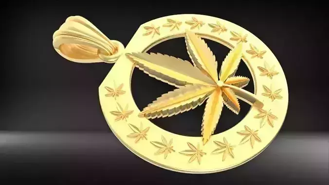 Cannabis leaf marijuana hemp ganja 3D print model