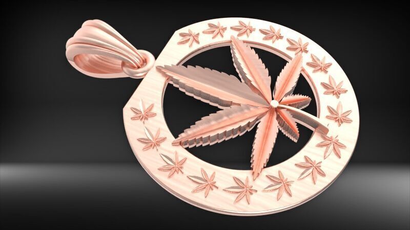 Cannabis leaf marijuana hemp ganja 3D print model_2