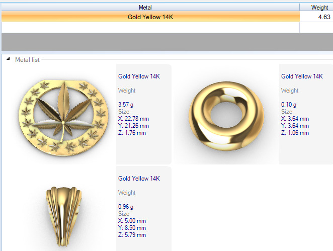 Cannabis leaf marijuana hemp ganja 3D print model_20