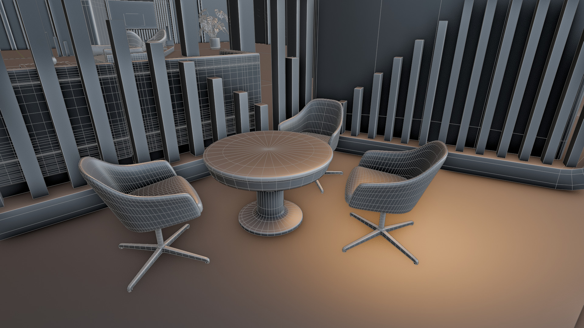 Modern Double Story Exhibition Booth Blender Scene 3D model_30