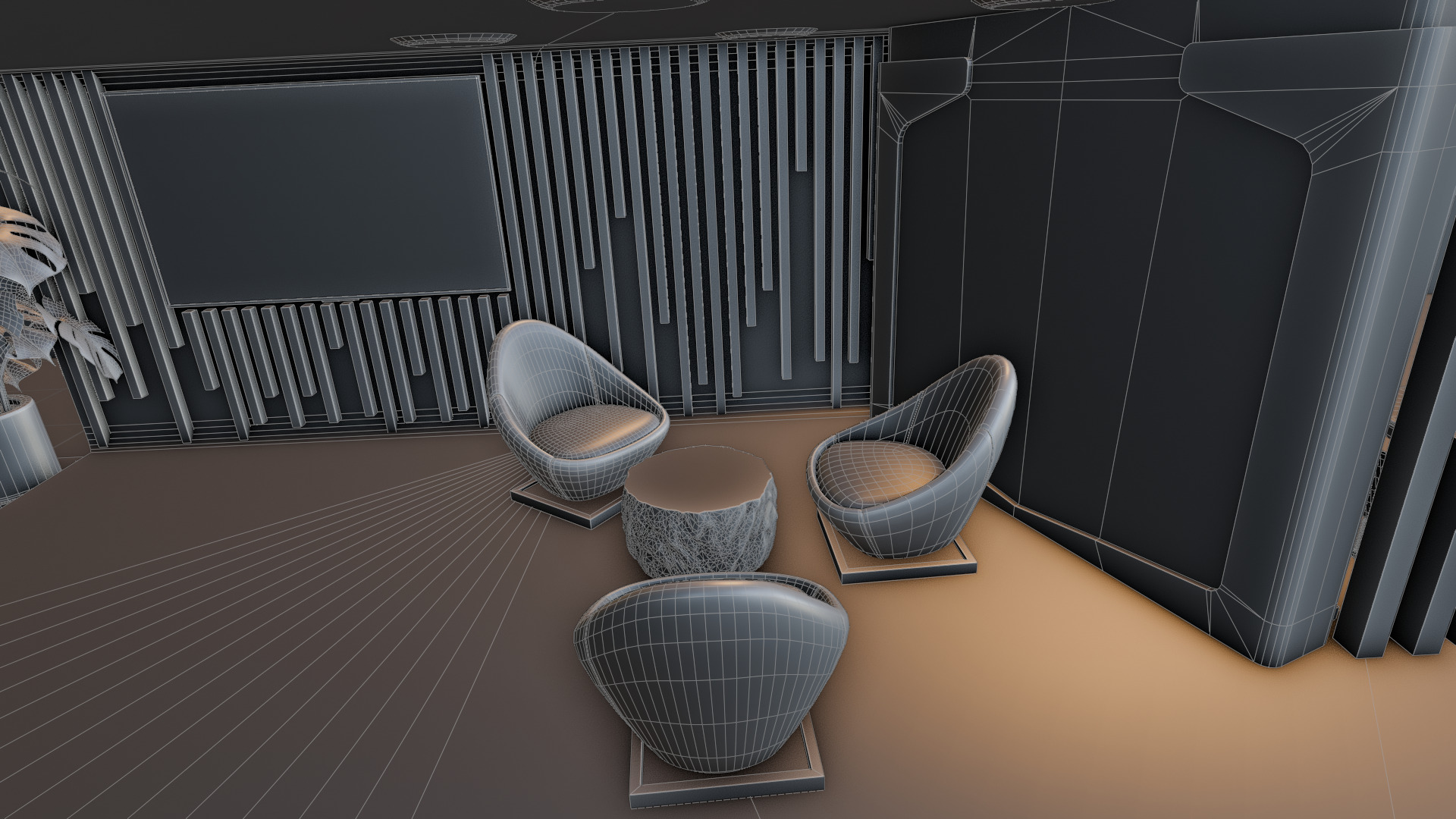 Modern Double Story Exhibition Booth Blender Scene 3D model_28