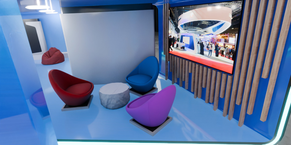 Modern Double Story Exhibition Booth Blender Scene 3D model_11