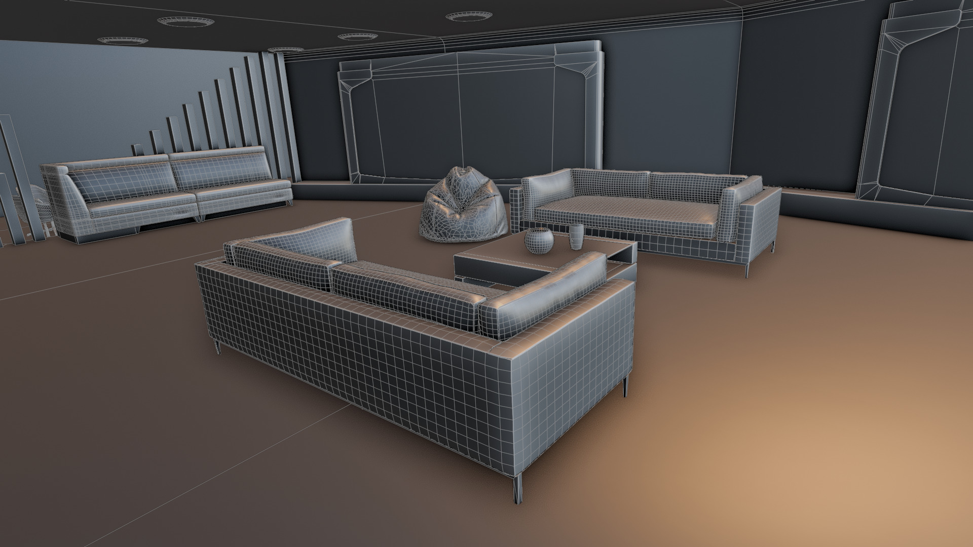 Modern Double Story Exhibition Booth Blender Scene 3D model_26