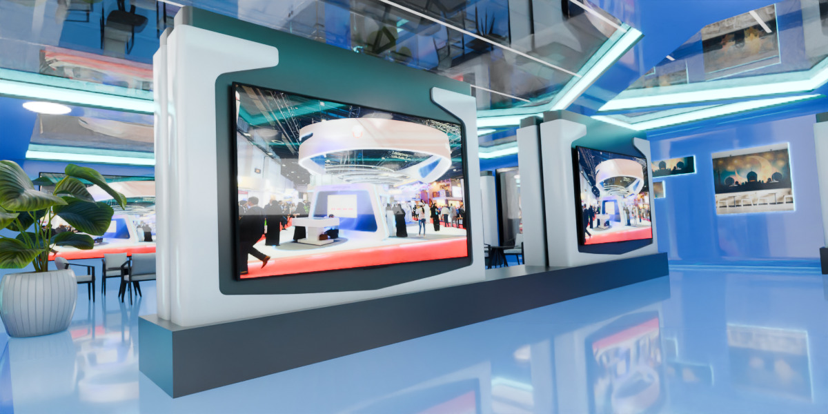 Modern Double Story Exhibition Booth Blender Scene 3D model_13