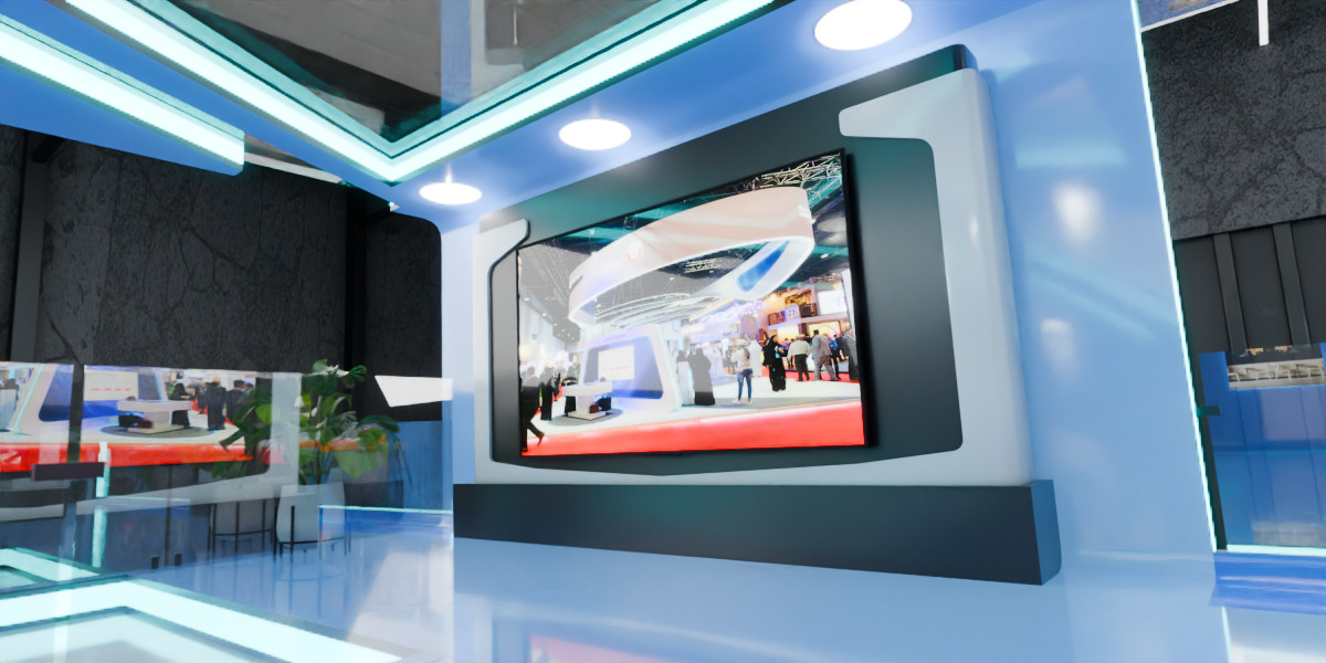 Modern Double Story Exhibition Booth Blender Scene 3D model_12