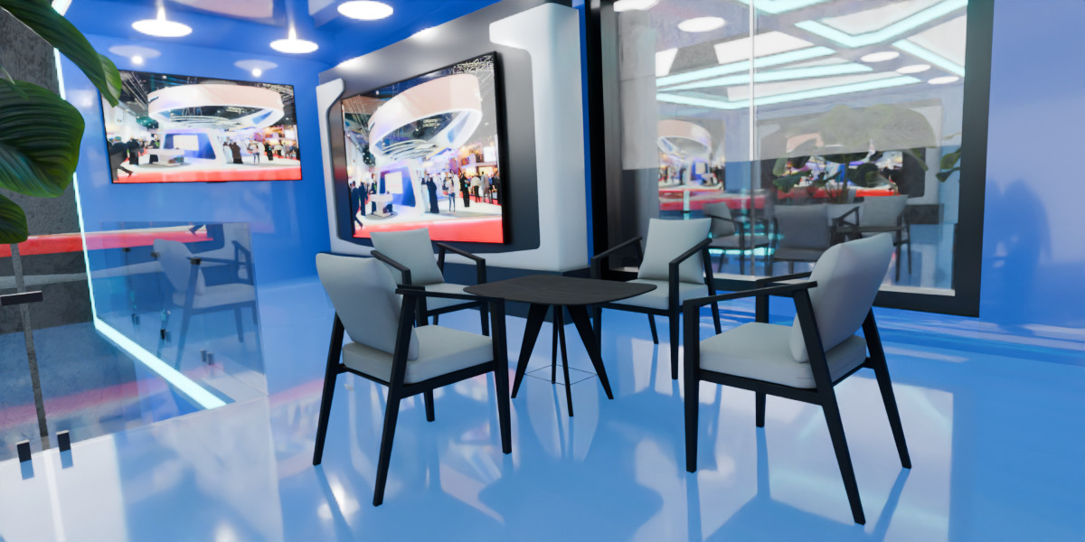 Modern Double Story Exhibition Booth Blender Scene 3D model_15