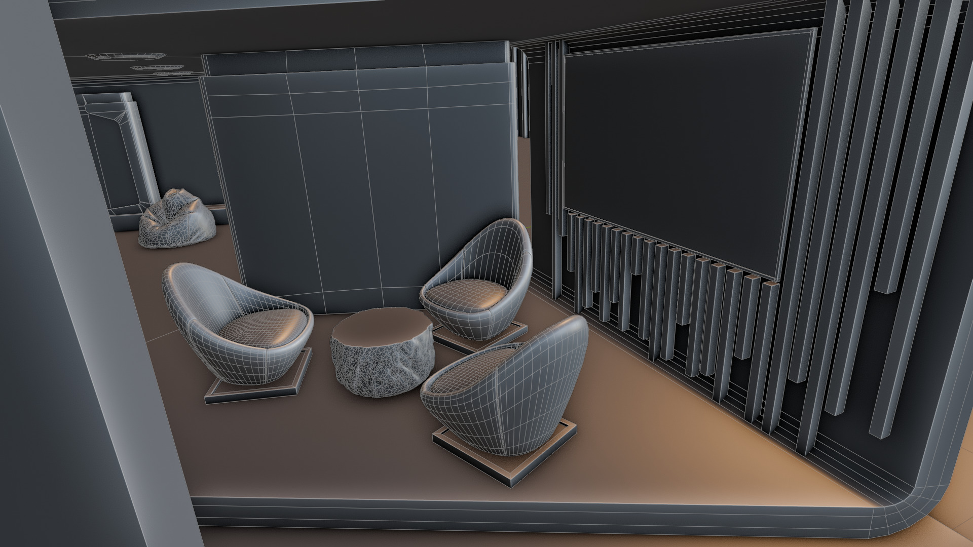 Modern Double Story Exhibition Booth Blender Scene 3D model_25