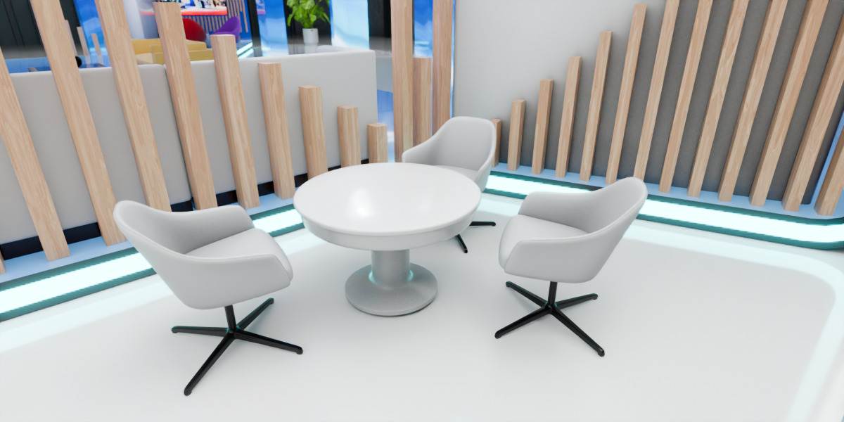 Modern Double Story Exhibition Booth Blender Scene 3D model_7