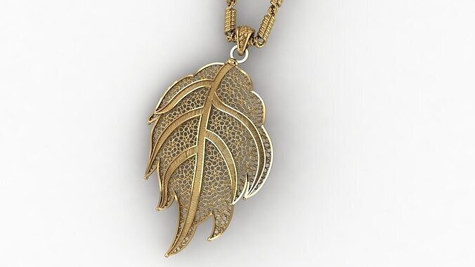 Dainty Filigree Leafe Pendant 5gm 3D print model