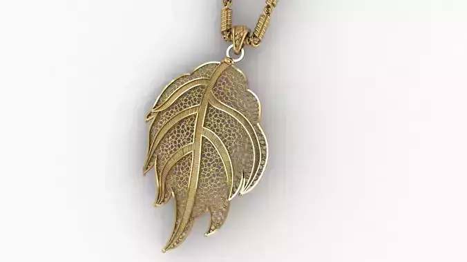 Dainty Filigree Leafe Pendant 5gm