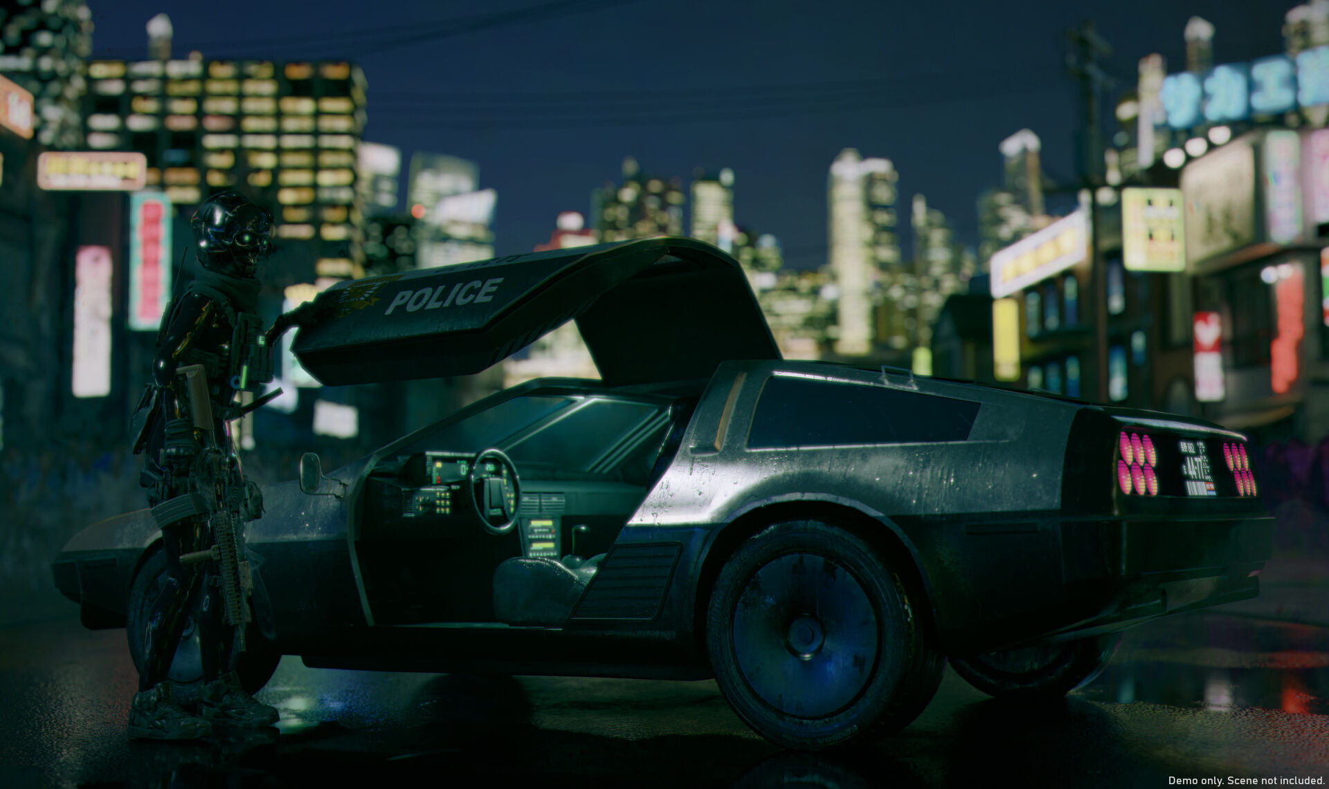 Futuristic Police Car Low-poly 3D model_9