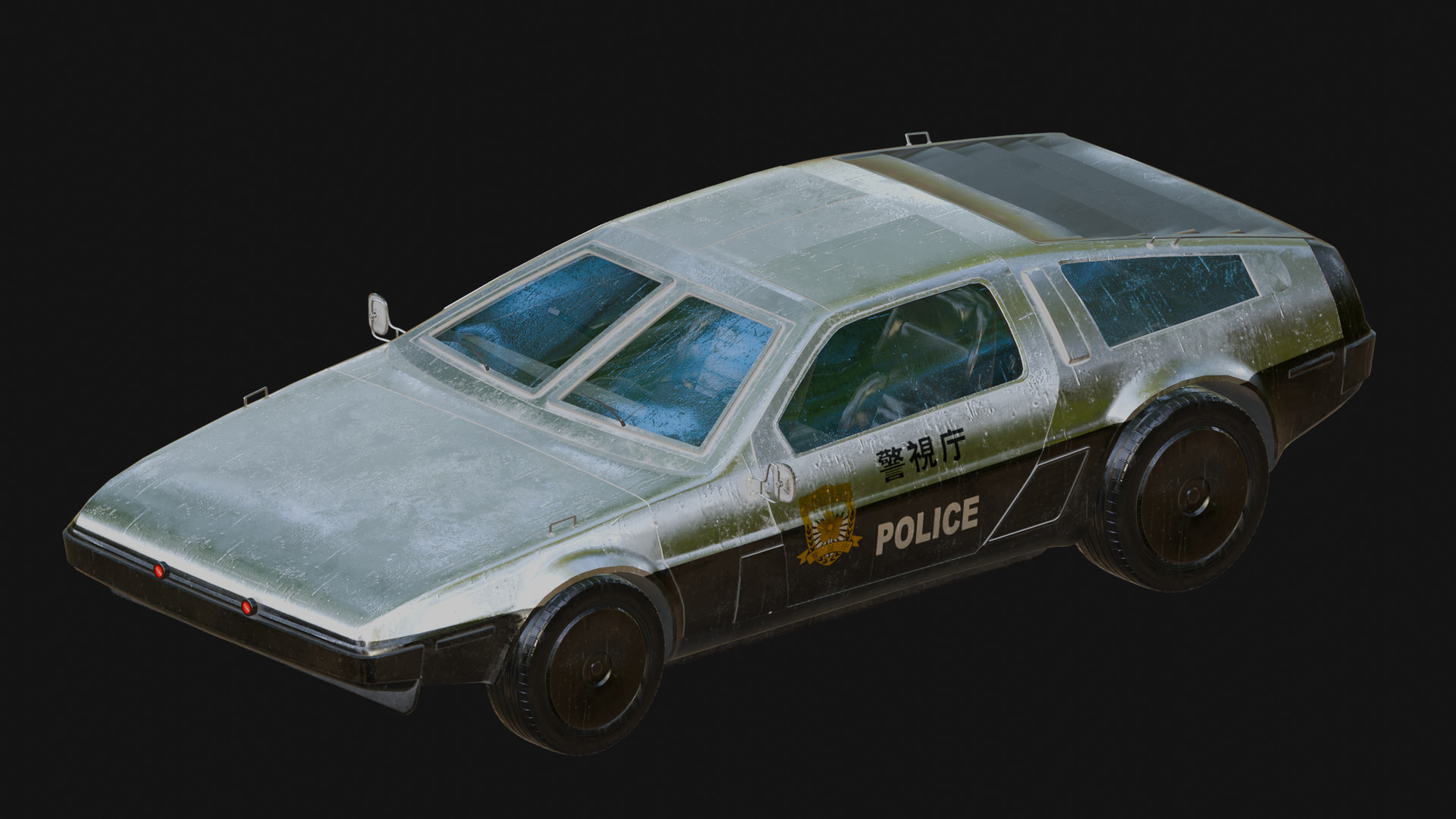 Futuristic Police Car Low-poly 3D model_1