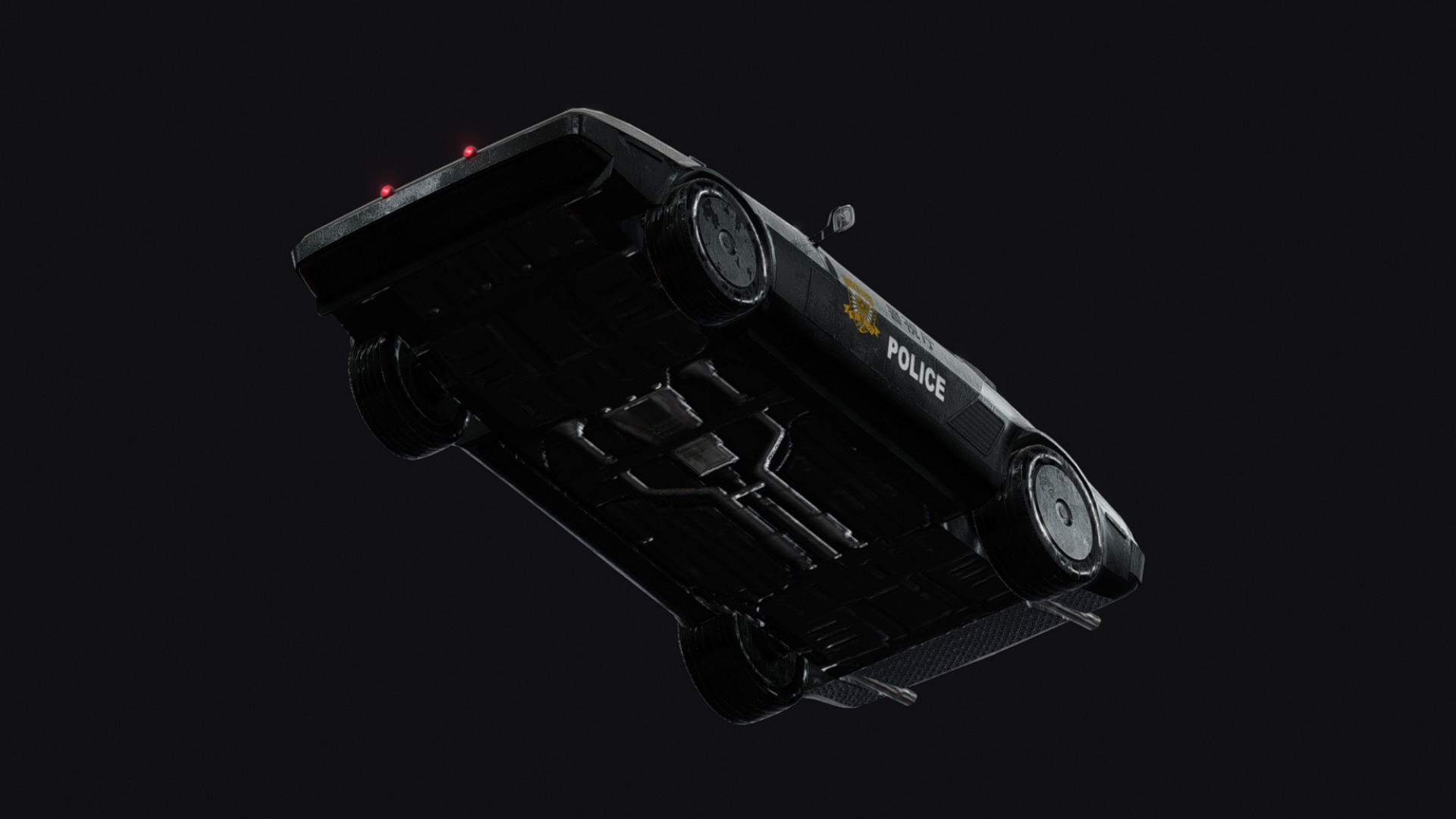 Futuristic Police Car Low-poly 3D model_7