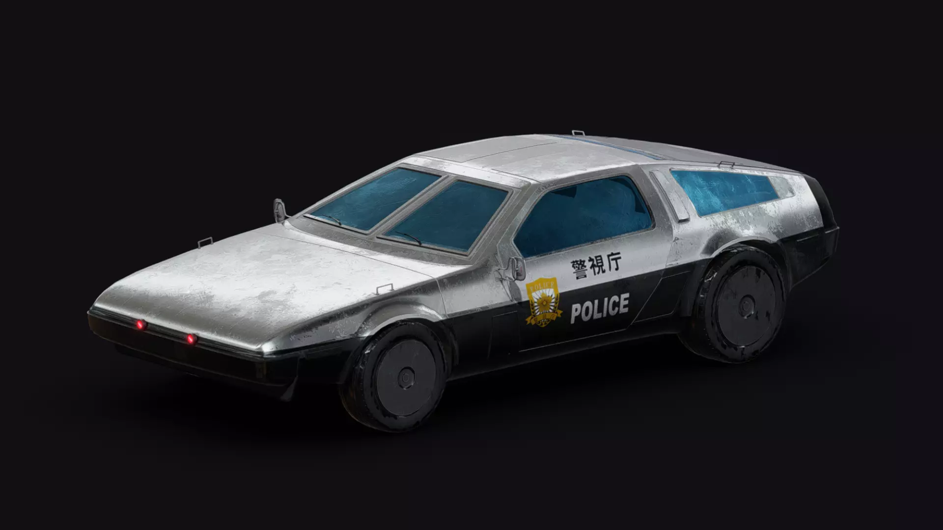 Futuristic Police Car Low-poly 3D model_0