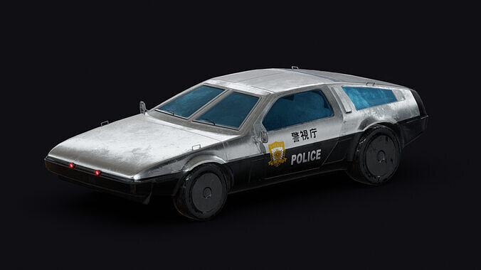 Futuristic Police Car Low-poly 3D model