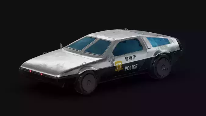 Futuristic Police Car Low-poly 3D model