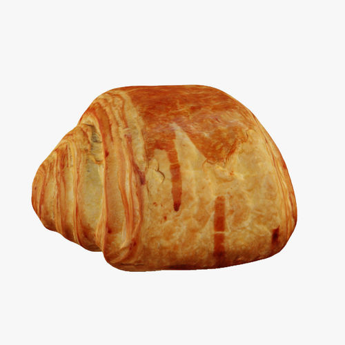 Pain au chocolat Low-poly 3D model 4