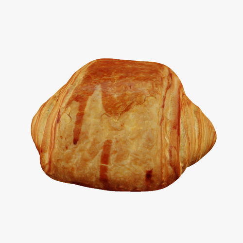 Pain au chocolat Low-poly 3D model 2