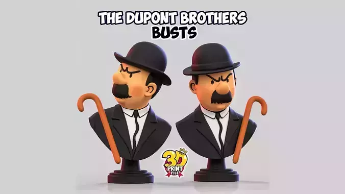 The Dupont Brothers Stylized 3D Busts  3D print model