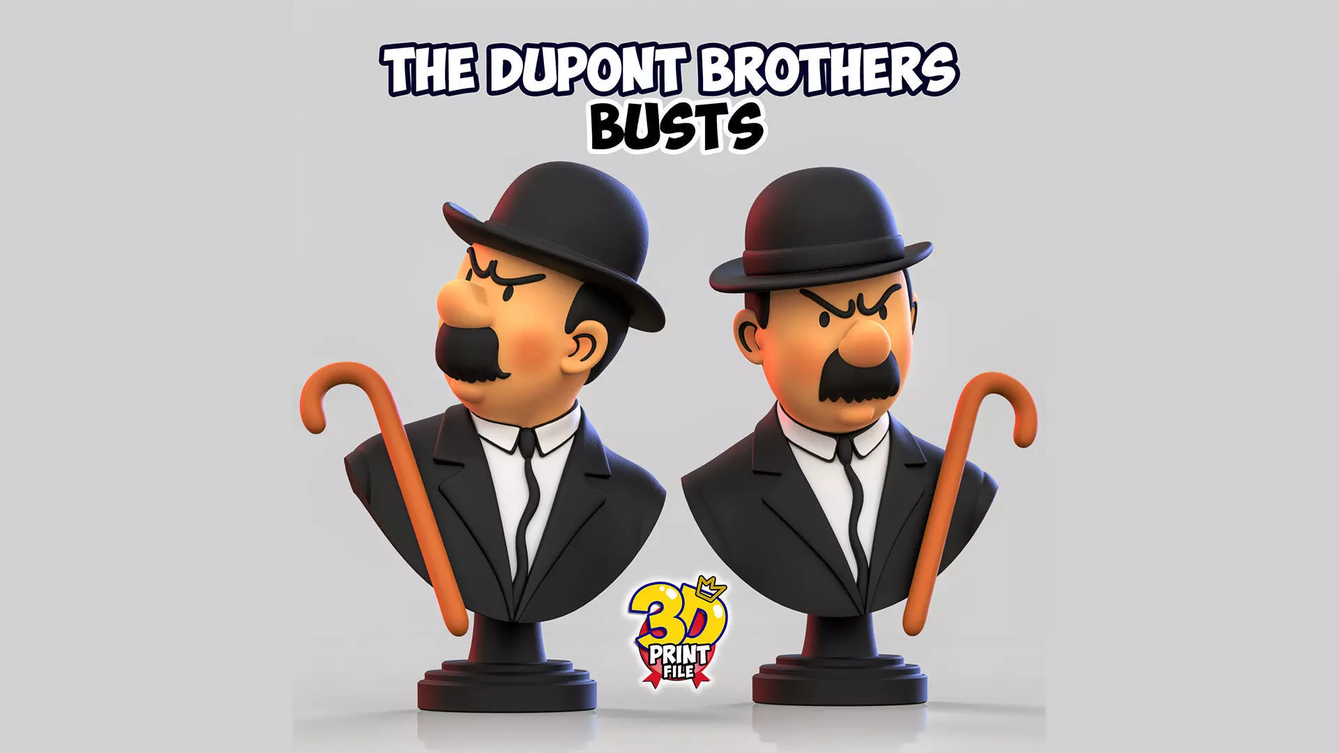 The Dupont Brothers Stylized 3D Busts 3D print model_0