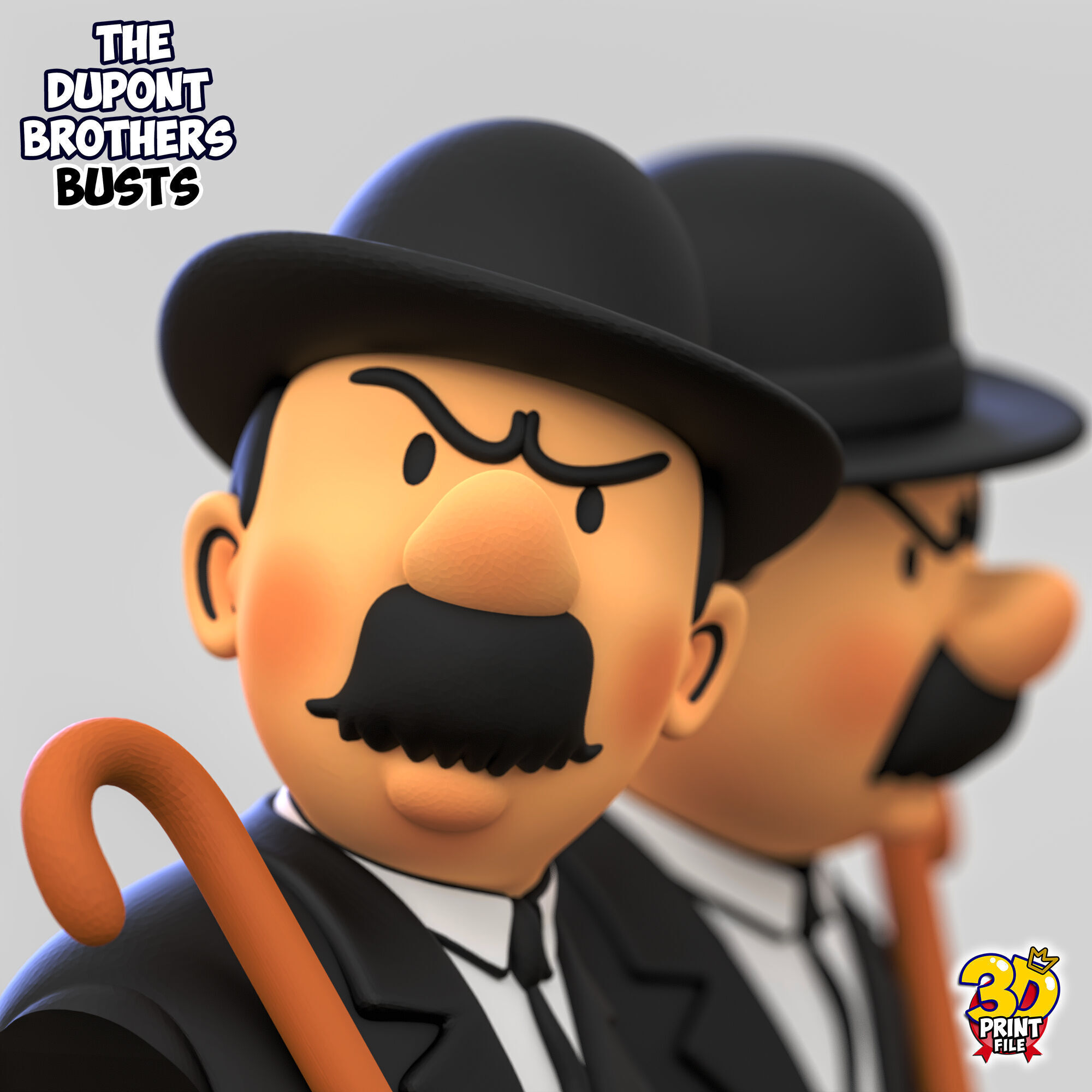 The Dupont Brothers Stylized 3D Busts 3D print model_3