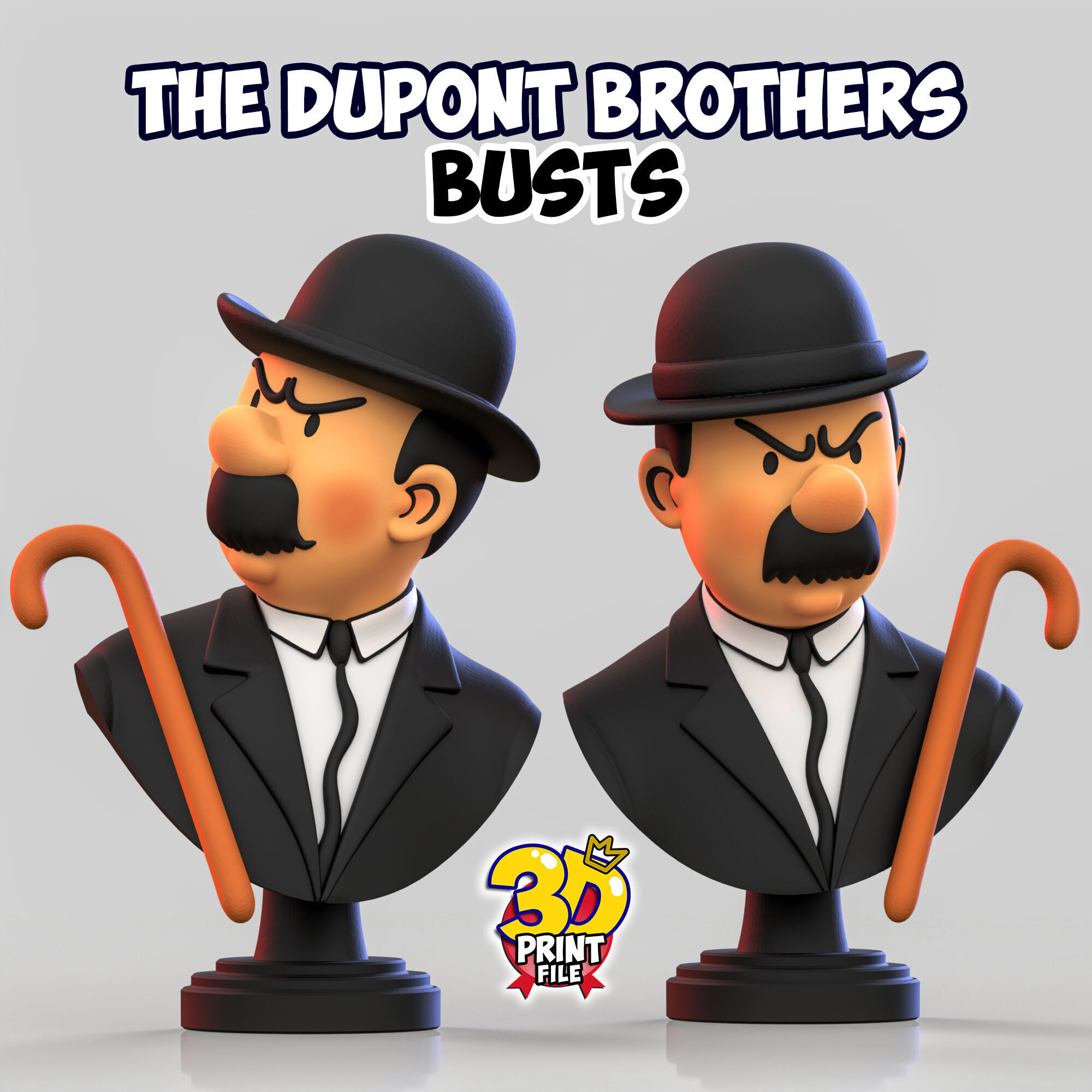 The Dupont Brothers Stylized 3D Busts 3D print model_1