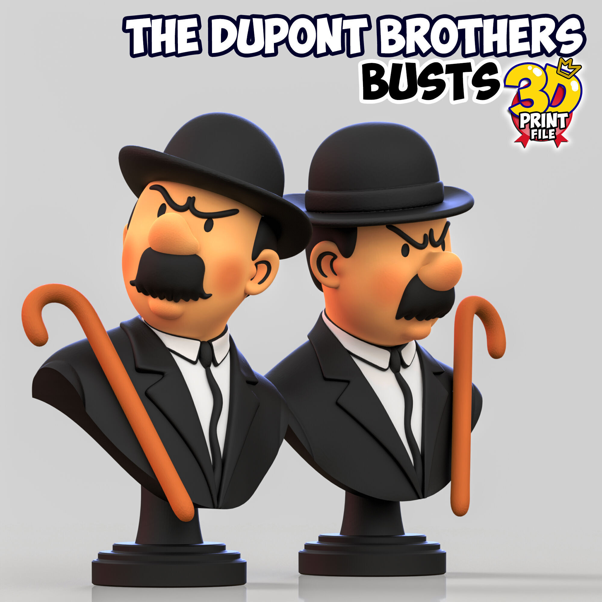 The Dupont Brothers Stylized 3D Busts 3D print model_6