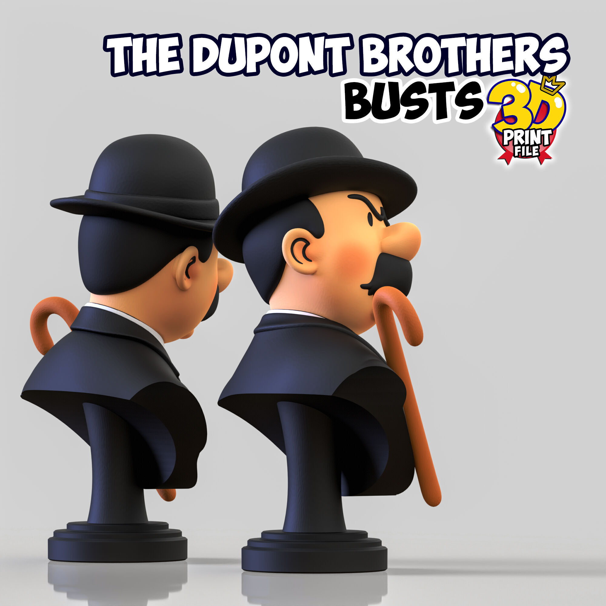 The Dupont Brothers Stylized 3D Busts 3D print model_4