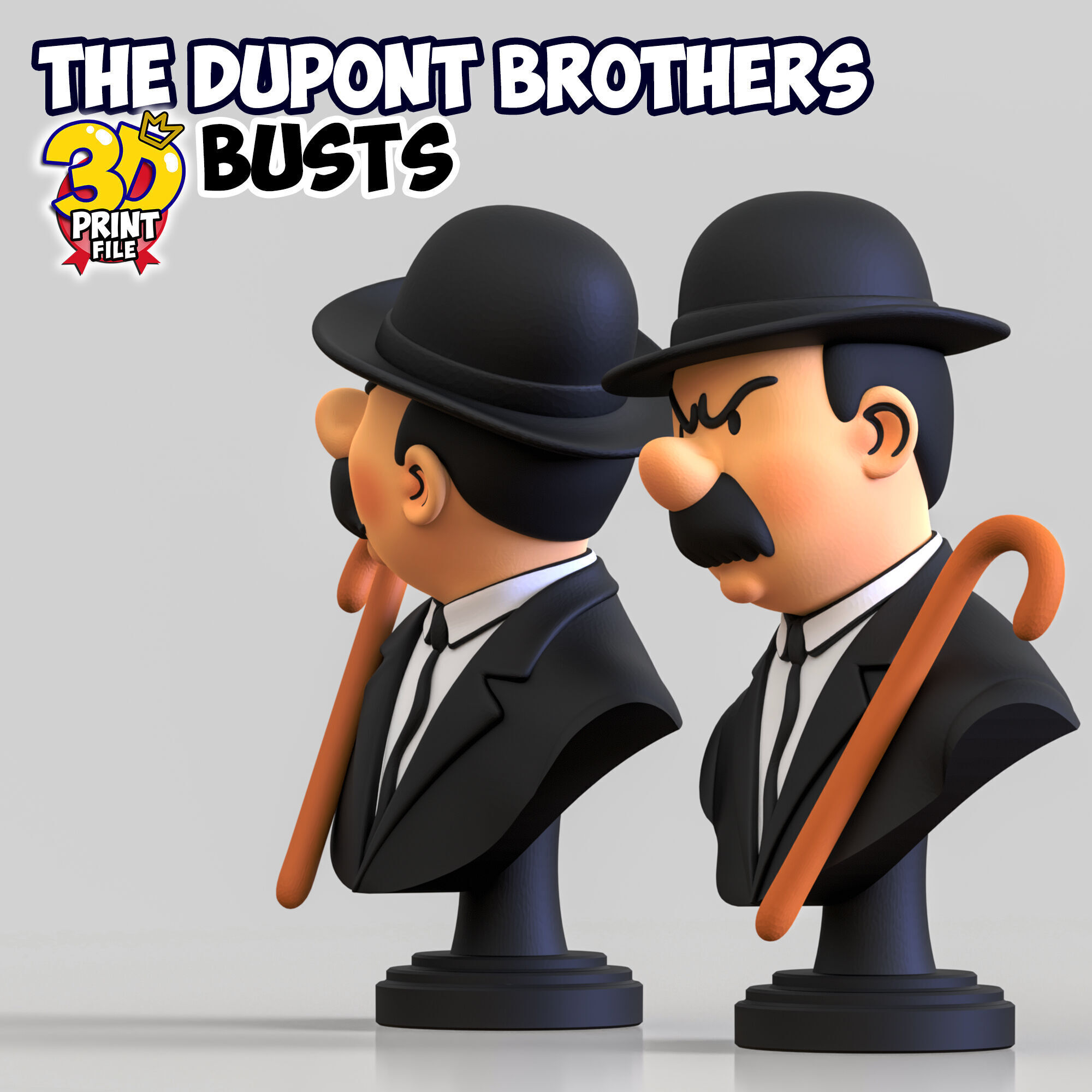 The Dupont Brothers Stylized 3D Busts 3D print model_10